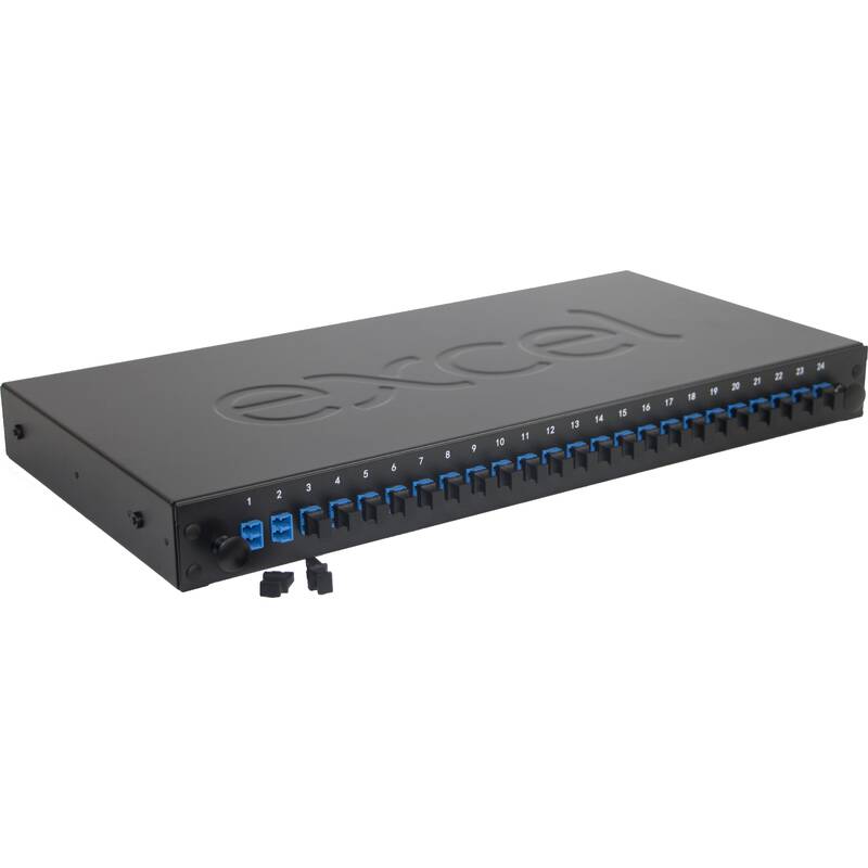 Panneau Fibre Optique LINK LK24LC3P - 24 Adaptateurs LC Duplex OM3 Profondeur 250mm Noir Pour Rack 19"